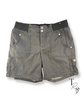 Athleta Shasta Quick Dry Utility Hiking Shorts in Charcoal Gray and Black Size 8